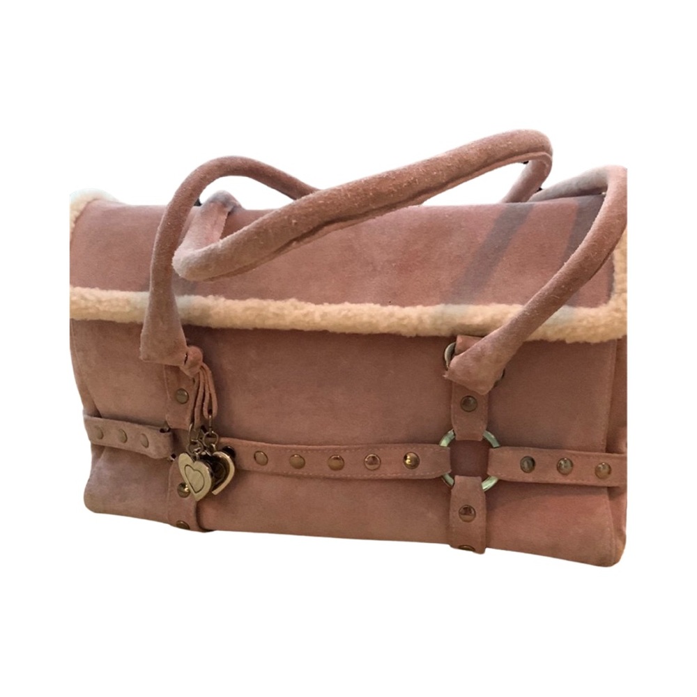 Dusty Pink Stuart Weitzman Shearling Bag.  12” X 7” X 4”